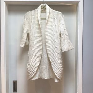 Cream knit open sweater